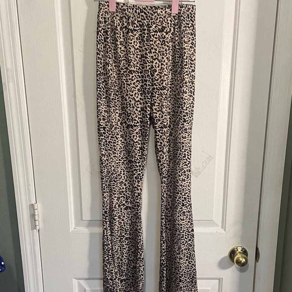 SHEIN Animal Print Straight Leg Pants